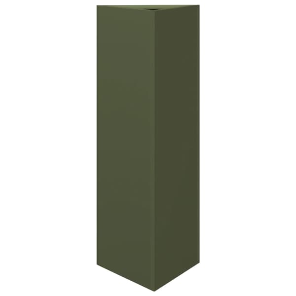 vidaXL Trädgårdskrukor, set om 2, olivgrön, triangulär, 30x26x75 cm