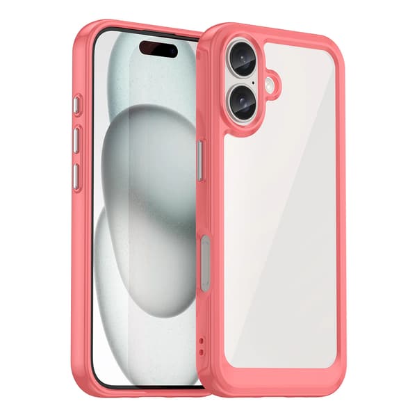 Outer Space-cover med gelramme til iPhone 16 Plus - Rød