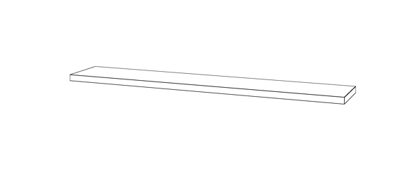 Hængende boghylde loft grå 80 cm