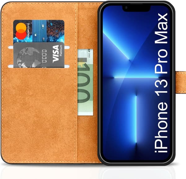 IPHONE 13 PRO MAX MUSTA NAHKAKUORI