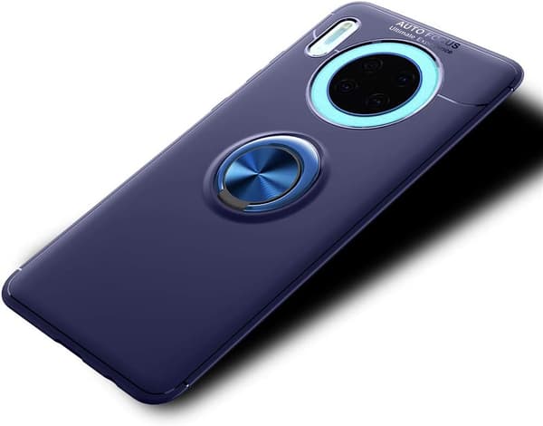 COVER TIL HUAWEI MATE 30 SORT SILIKONE BAGSIDER MED RING