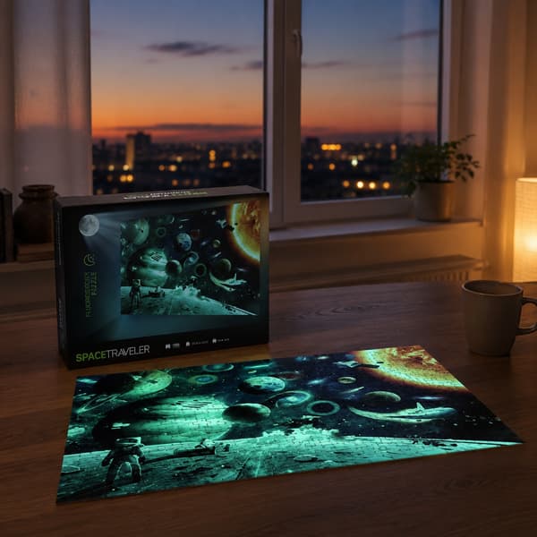 Astronaut Fluorescerende Puslespil 1000 brikker til Voksne