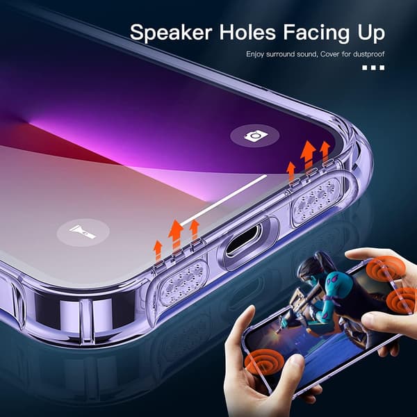 TRANSPARENT LILLA ETUI TIL IPHONE 13 PRO 6.1' 2xGLAS