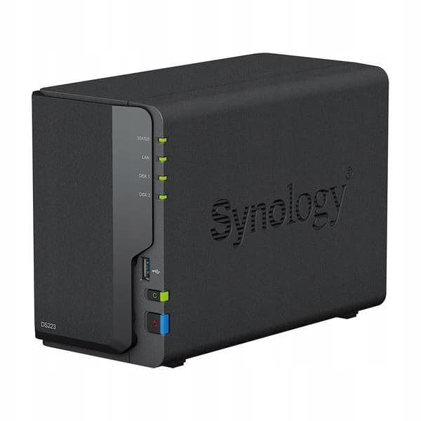 Synology DS223 filserver, 4x1,7 GHz, 2 GB RAM, NAS