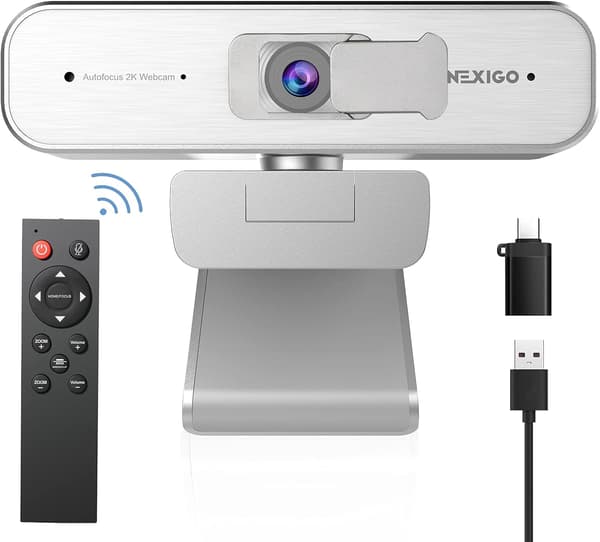 USB 2K PC WEBCAM N940P SØLV AUTOFOKUS MIKROFON