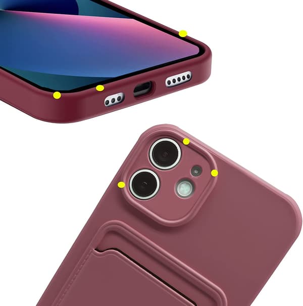 APPLE IPHONE 11 6.1" SILIKONSKAL BURGUNDY + KORTPLÅT PLÅNBOK