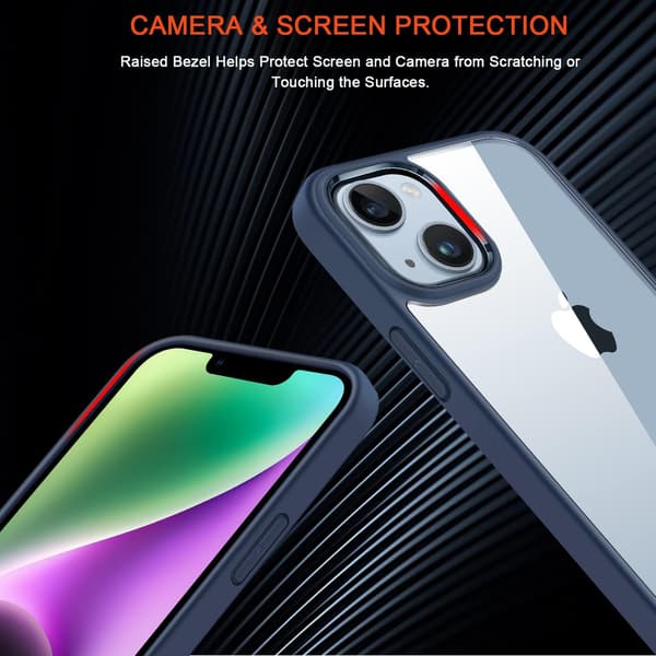 BLÅ SILIKONE ETUI + HÆRDET GLAS TIL APPLE IPHONE 14 PLUS A2886