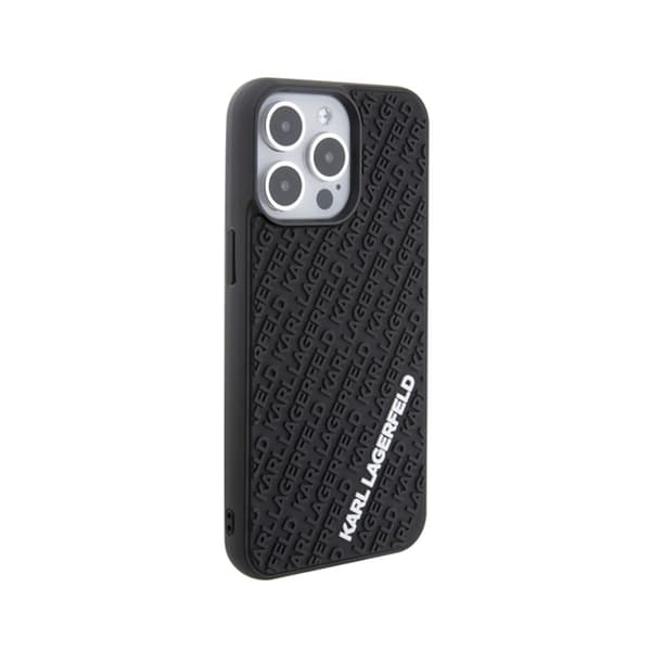 Karl Lagerfeld 3D gummi multilogo - iPhone 15 Pro Max cover (sort)
