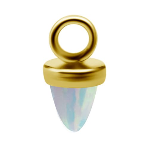 Berlock - öga med vit opal - guld - D-057