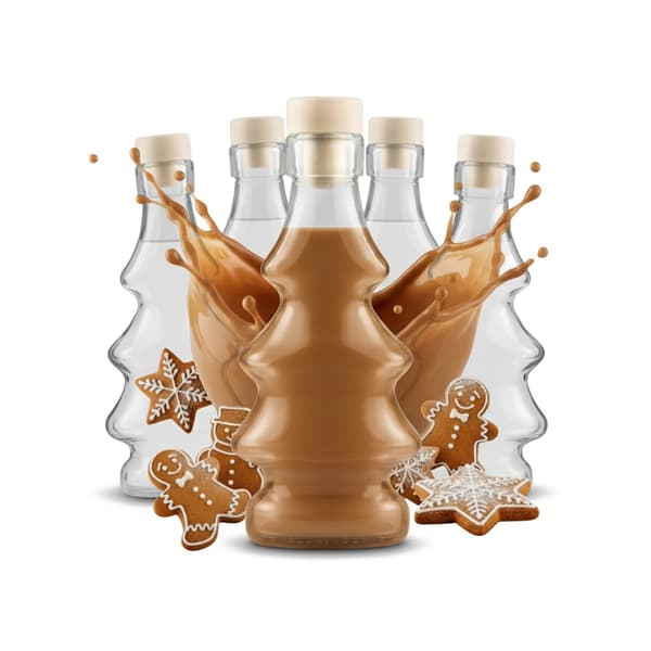 JULEFLASK 3D JULETRÆ 100 ml GLASFLASKER TIL GAVEDEKORNERING
