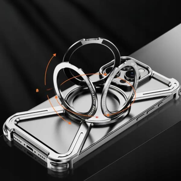 Etui til iPhone 15 Pansret MagSafe Metal Cover Titanium Holder 360