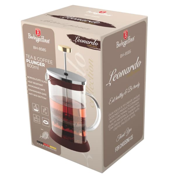 PISTON KAFFE- OG TEINFUSER 800 ml BERLINGER HAUS BH-8585 LEONARDO