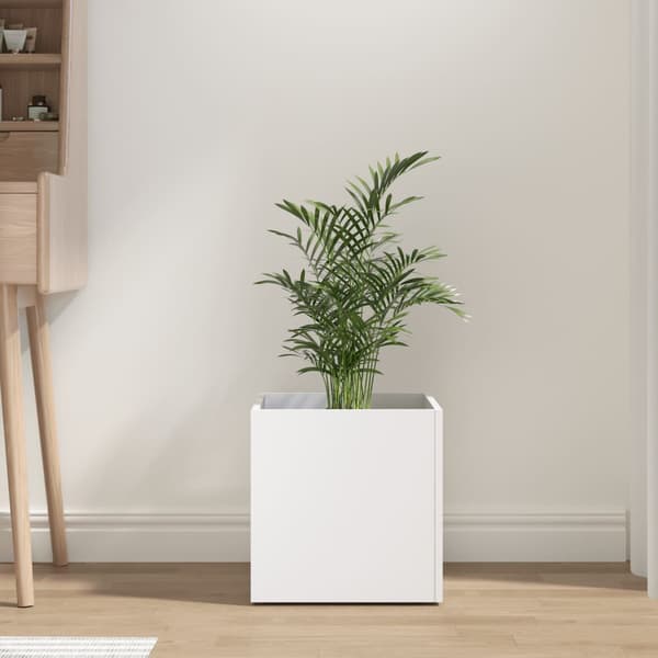 vidaXL Blomkruka, Vit, 40x40x40 cm, Träbaserat material