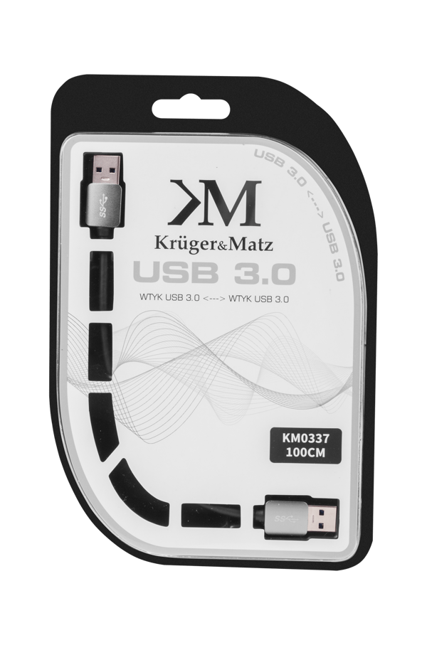 USB 3.0 förlängningskabel, hona - hane, 1m