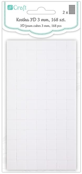 3D självhäftande distanskub 10x10mm 168 st.
