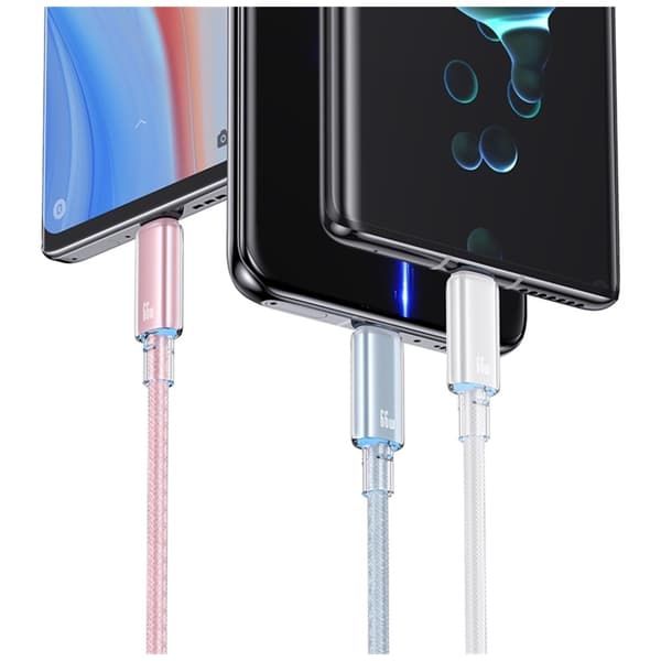 USAMS Cloud Series US-SJ658 6A USB-A til USB-C-kabel 1,2 m hvid