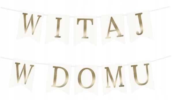 VÄLKOMMEN HEM Banner Guld, 1 set