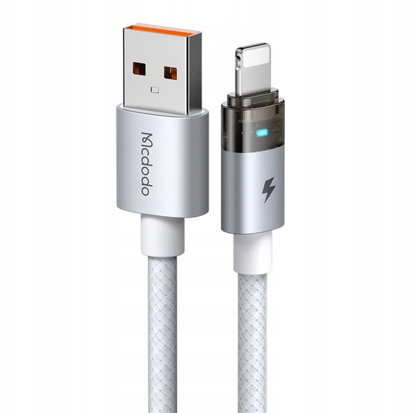 MCDODO USB-KABEL SNABBLADDNING FÖR IPHONE LIGHTNING PD 36W 1M LED VIT