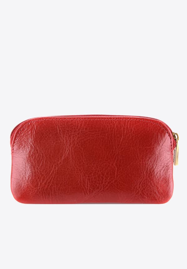 Wittchen Men's Leather Key Case with Pocket, Red, Natural Leather