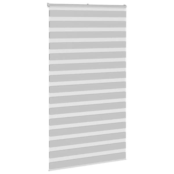 vidaXL Zebrarullgardin, ljusgrå, tygbredd 125,9 cm, polyester