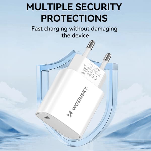 Wozinsky WGWCCW 20W USB-C Väggladdare - Vit