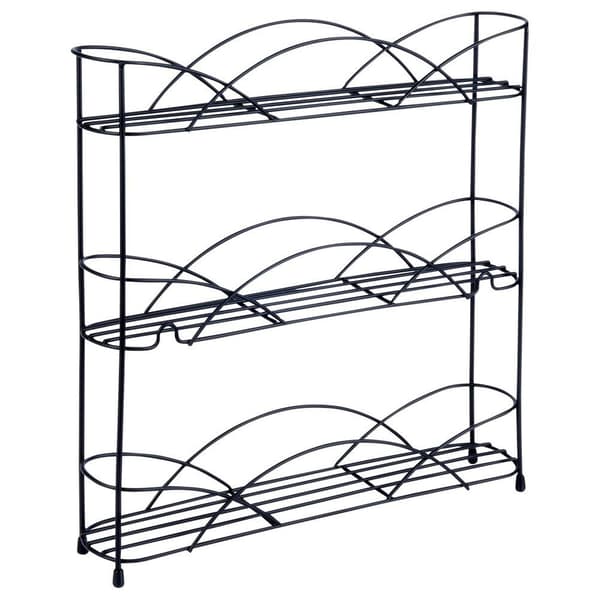 Hylde til krydderier metal sort 33,5x6,5x33,5 cm