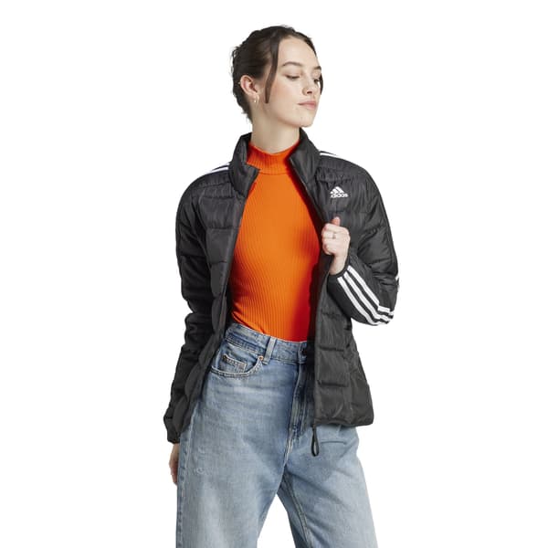 Damejakke adidas ESSENTIALS 3-STRIPES LIGHT DOWN sort HZ5726 r S