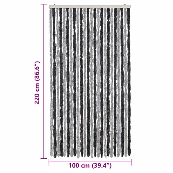 vidaXL insektnet grå og sort 100x220 cm chenille