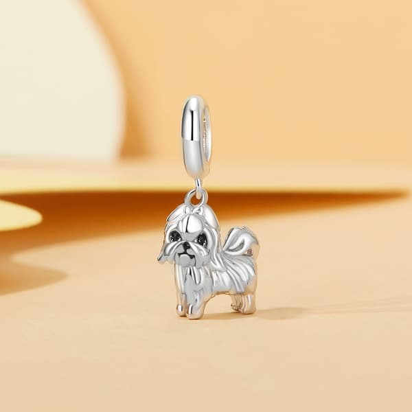 Shih Tzu hundberlocker silverhänge pärlor silver 925