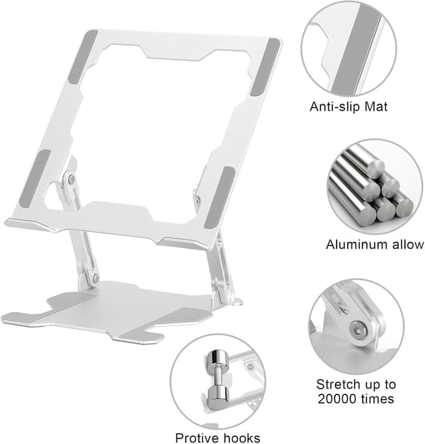 BÆRBAR STATIV JUSTERBART BORD SØLV ALUMINIUM FOLDBAR