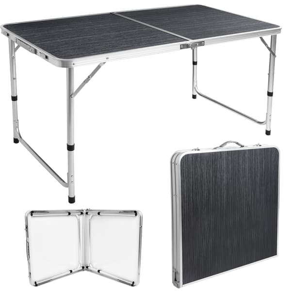TRAMP campingsæt, foldbart, 120x60 cm, sort træ