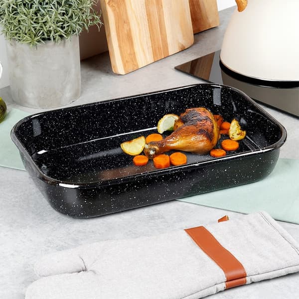 Emaljerad rektangulär ugnspanna 4,8 l, 38x24,5x7 cm