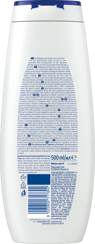 NIVEA Care och Star Fruit duschgel 500 ml