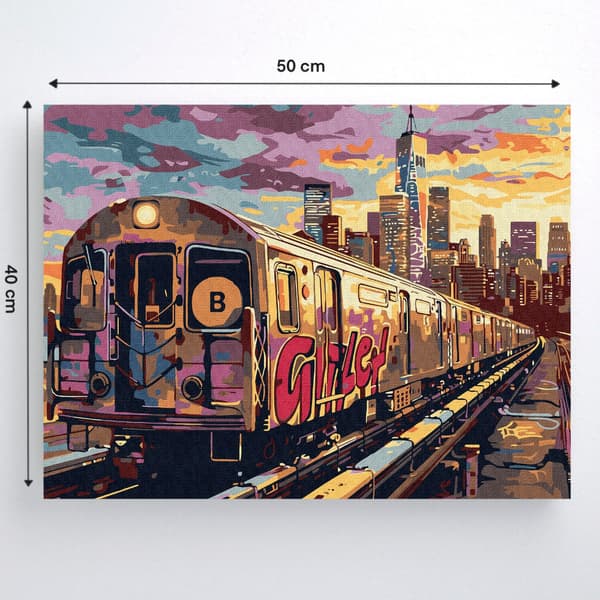 MALING EFTER TAL MED RAMME Billeder til maleri Metro 50x40 cm