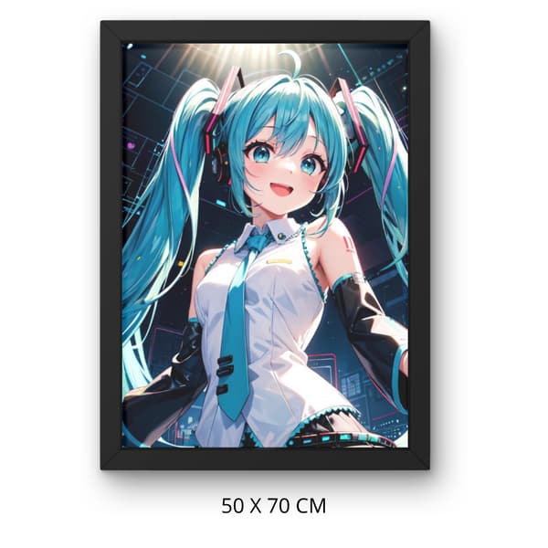 Mal efter nummer billede med ramme Anime Hatsune Miku 50x70 cm