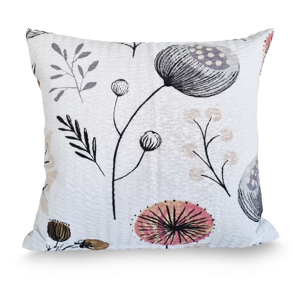 Kuddfodral av kora 40x40 cm grå rosa orange till väggmöbler