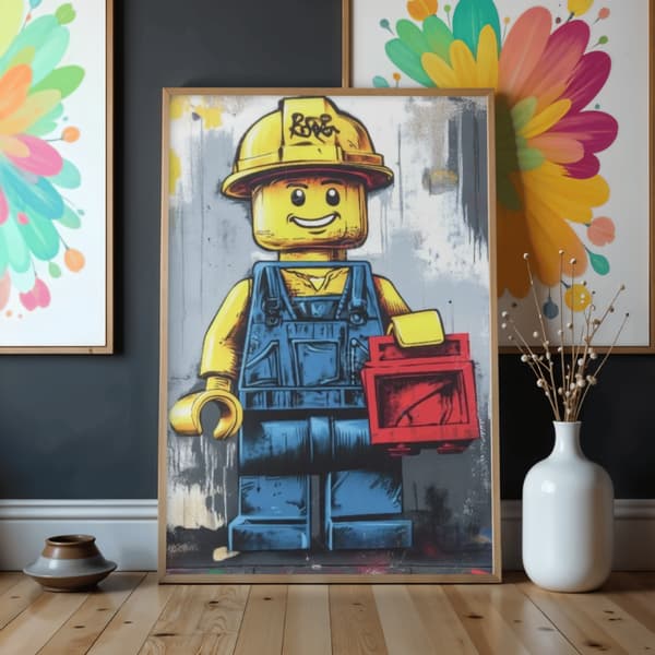 Måla efter nummer-bild med ram Lego Man 50x70 cm