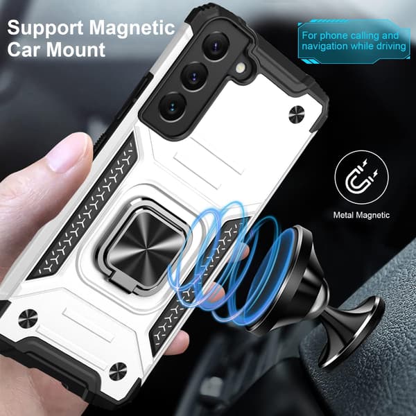ARMOR ETUI TIL SAMSUNG GALAXY S22+ 6,60" ETUI SØLVFORSTÆRKET + RING
