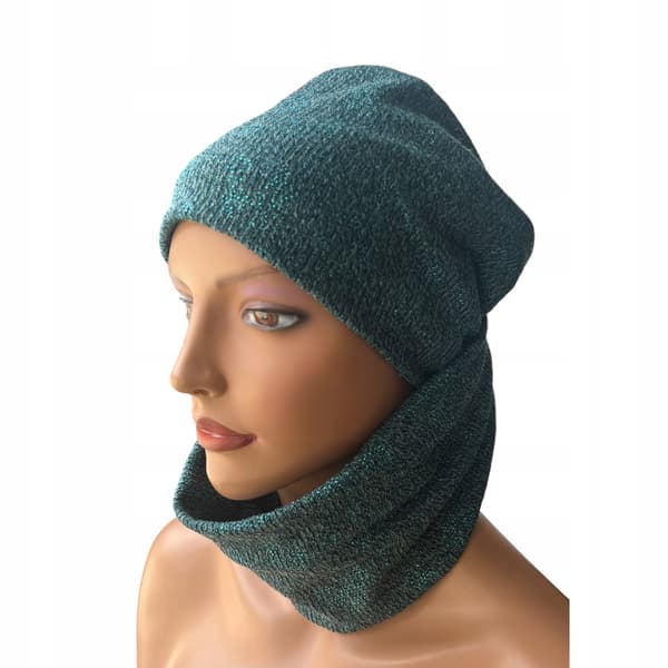 Varm vintermössa, Aurora turban med pannband - nautisk, bambufoder