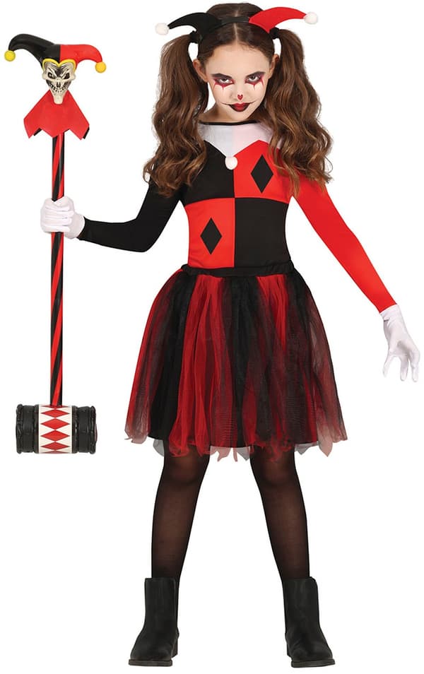 Harley Harlequin Halloween-kostym 3-4 år