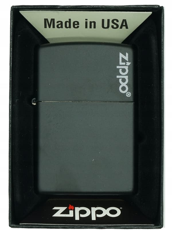 ZIPPO SVART MATT LOGO 60001203 tändare