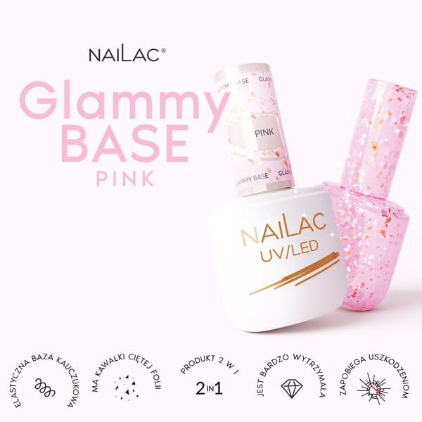 Glammy Base Rosa NaiLac 7ml Gummibas
