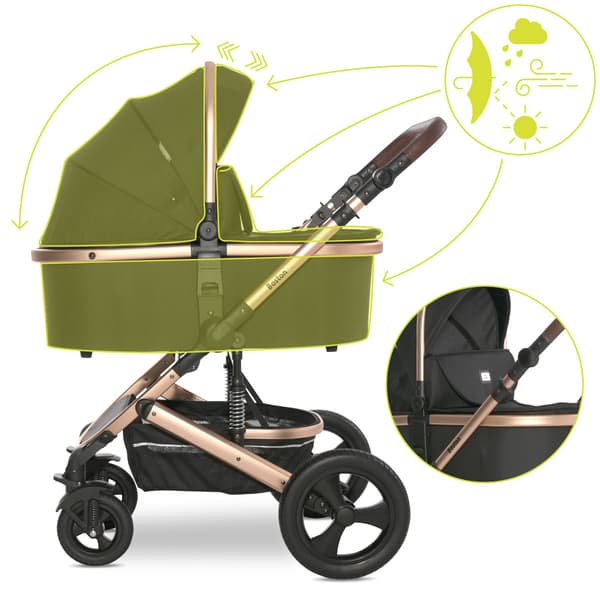 Lorelli Boston - 2-in-1 monitoimirattaat | Musta + adapterit