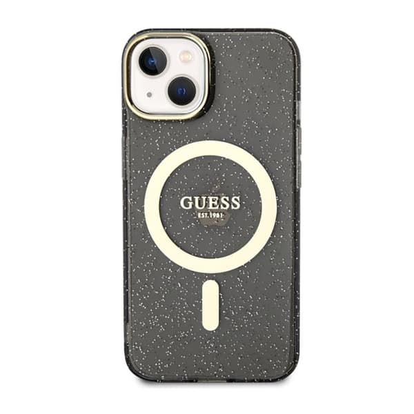 Guess Glitter Gold MagSafe - iPhone 14 Plus cover (sort)