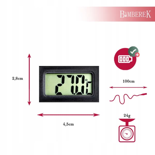 Elektronisk digitalt paneltermometer med LCD-præcisionssonde til alkohol