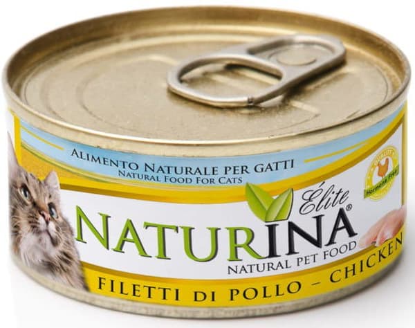 Naturina | Elite våtfoder för katt | 70 g burk - Kycklingfilé 70 g