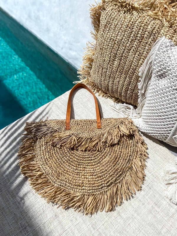 Raffia boho käsilaukku