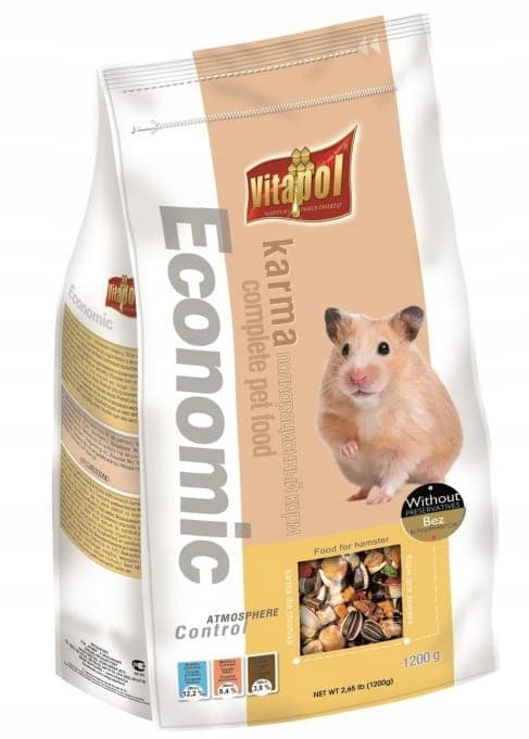 Vitapol foder til hamster 1200 g blanding af korn og frø