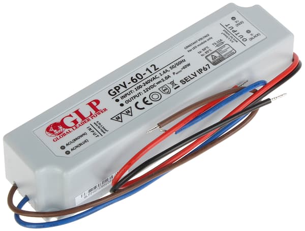 Switching-strømforsyning 12V/5A/GPV