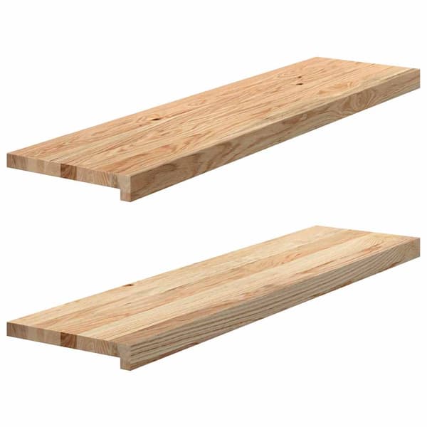 vidaXL trappetrin, 2 stk. ubehandlede, 100x25x2 cm massivt egetræ